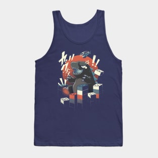 Funny Giant Monster - Godzilla Japanese Kaiju - Lego Building Tank Top